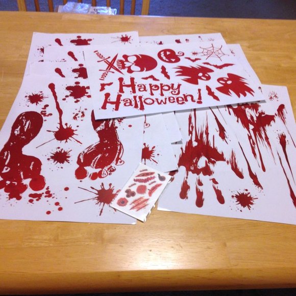 Halloween scary window clings and temporary tattoos - Picture 1 of 6
